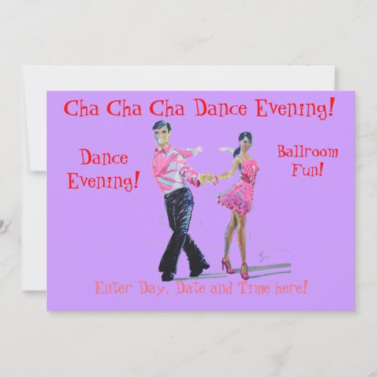 Cha Cha Cha Ballroom Dancing Kaart (Voorkant)