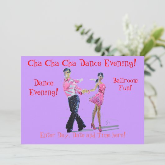 Cha Cha Cha Ballroom Dancing Kaart (Staand voorkant)