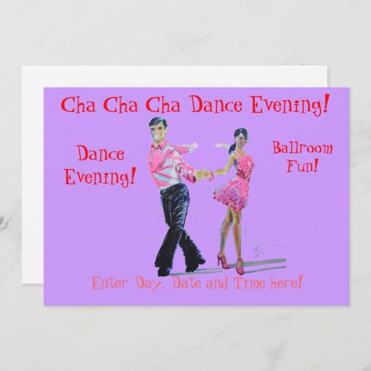 Cha Cha Cha Ballroom Dancing Kaart (Voorkant / Achterkant)