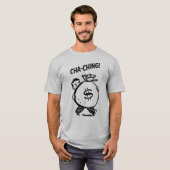 Cha-Ching Retro Man Money Bag Reseller - Zwart T-shirt (Voorkant volledig)