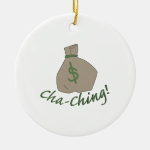 Cha-ching tas keramisch ornament
