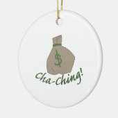 Cha-ching tas keramisch ornament (Links)
