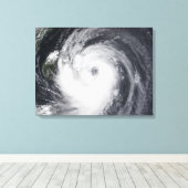 Chaba-tyfoon in de westerne Stille Oceaan Canvas Afdruk (Insitu (Houten vloer))