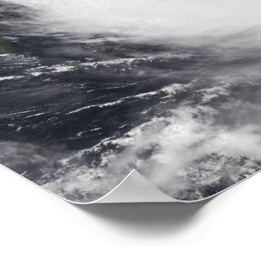 Chaba-tyfoon in de westerne Stille Oceaan Poster (Hoek)