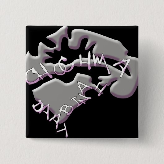 Chabad Vierkante Button 5,1 Cm (Voorkant)