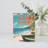 Chacala Mexico reisposter Briefkaart (Staand voorkant)