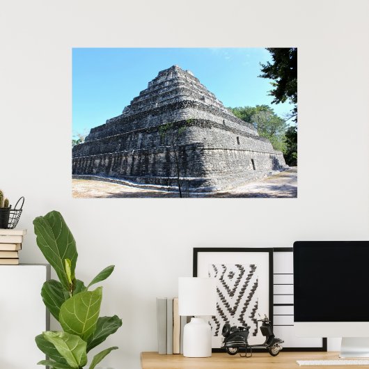 Chaccoben Mayan Pyramid Poster (Thuiskantoor)
