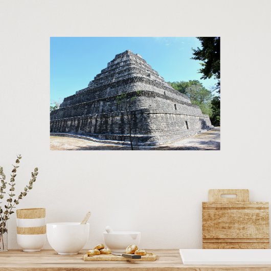 Chaccoben Mayan Pyramid Poster (Keuken)