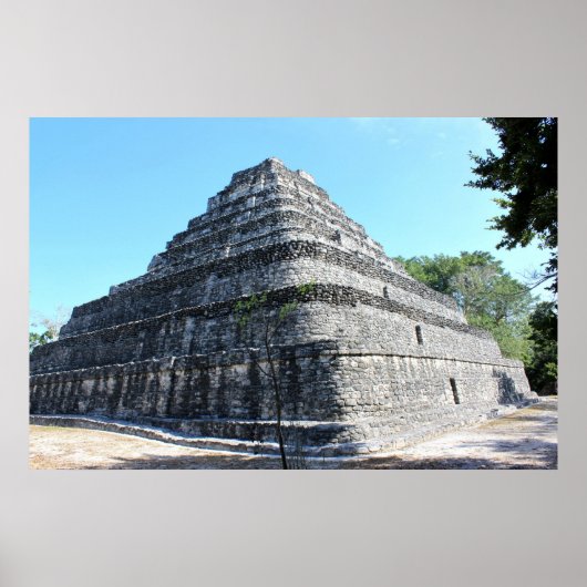 Chaccoben Mayan Pyramid Poster (Voorkant)