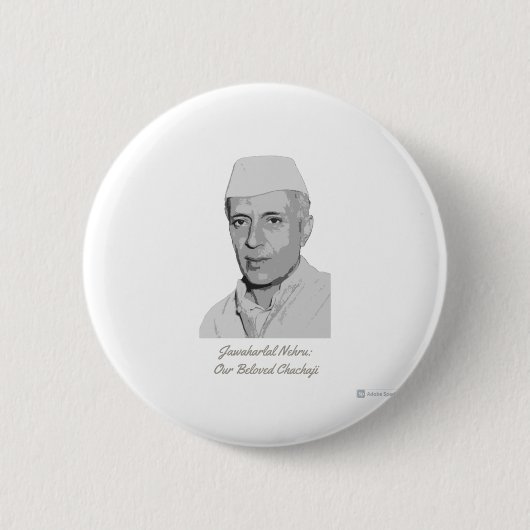 Chachaji Nehru Ronde Button 5,7 Cm (Voorkant)