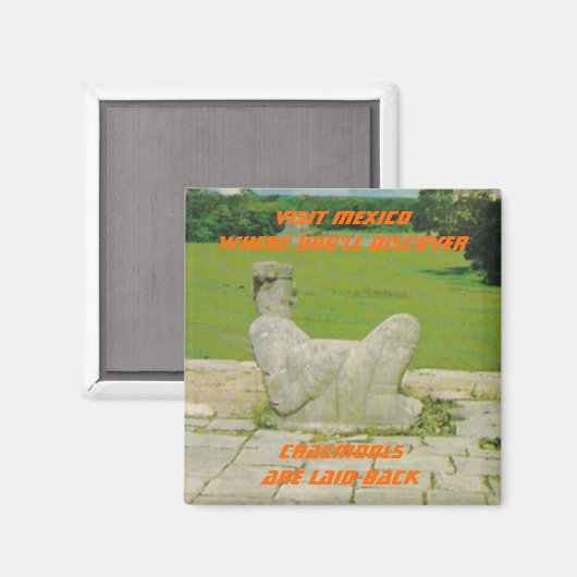 CHACMOOL CHAC-MOOL SOUVENIR MAGNEET MEXICO REIZEN (Voorkant / Achterkant)