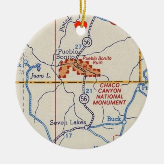 Chaco Canyon  Map Keramisch Ornament (Voorkant)