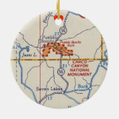 Chaco Canyon  Map Keramisch Ornament (Achterkant)