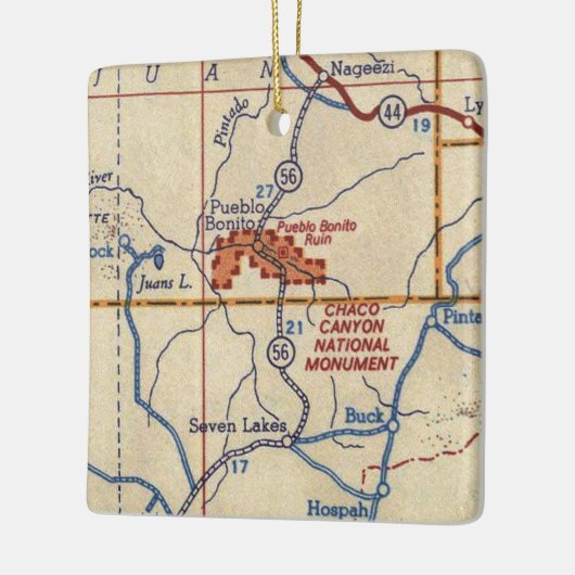 Chaco Canyon National Monument  Map Keramisch Ornament (Links)