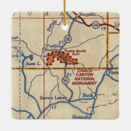 Chaco Canyon National Monument  Map Keramisch Ornament