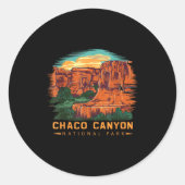 Chaco Canyon National Park Ronde Sticker (Voorkant)