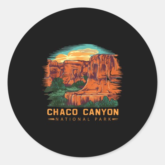 Chaco Canyon National Park  Ronde Sticker (Voorkant)