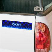 Chad blauw vuur en vlammenbumperklepvormig ontwerp bumpersticker (Op Truck)