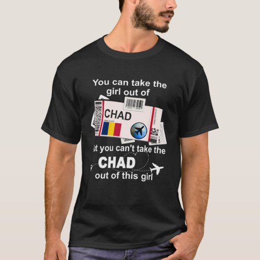 Chad Boarding Pass Chad Girl Chad T-shirt (Voorkant)