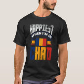 Chad Chadian Chad Flag Happiest When Im In Chad T-shirt (Voorkant)