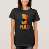 Chad Chadian Chad Flag Ostrich Animal Silhouette T-shirt (Voorkant)