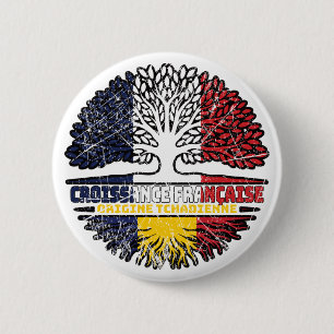 Chad Chadian French Tree Roots Flag Ronde Button 5,7 Cm