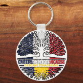 Chad Chadian French Tree Roots Flag Sleutelhanger (Voorkant)
