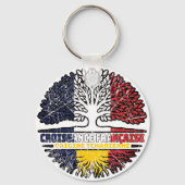 Chad Chadian French Tree Roots Flag Sleutelhanger (Achterkant)
