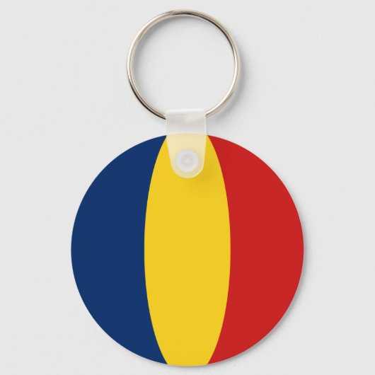 Chad Fisheye Flag Sleutelhanger (Voorkant)
