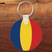 Chad Fisheye Flag Sleutelhanger (Voorkant)