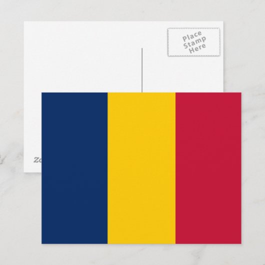 Chad Flag Briefkaart (Voorkant / Achterkant)