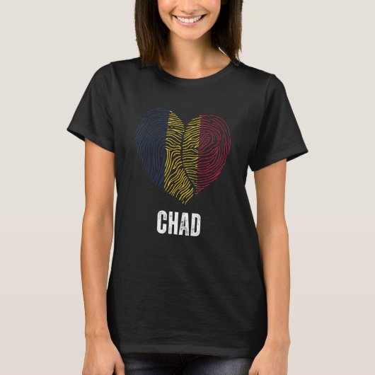 Chad Flag Chadian Flag Chad DNA Chad Heart T-shirt (Voorkant)
