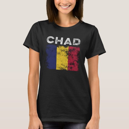 Chad Flag Distressed - Chadian Flag T-shirt (Voorkant)