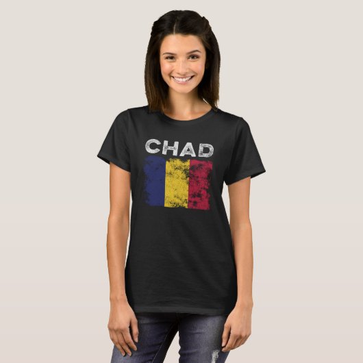 Chad Flag Distressed - Chadian Flag T-shirt (Voorkant volledig)