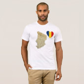 Chad Flag Heart en Map T-Shirt (Voorkant volledig)