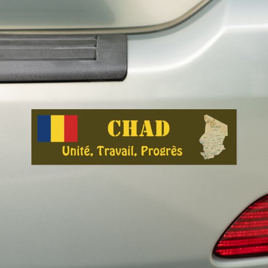 Chad Flag + Map Bumpersticker (Op auto)