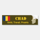 Chad Flag + Map Bumpersticker (Voorkant)