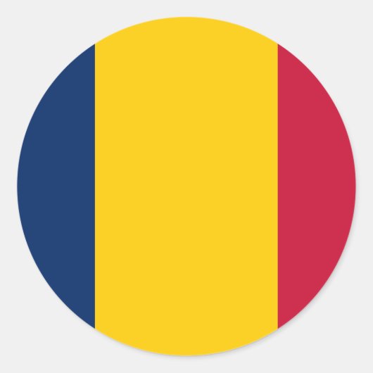 Chad Flag Ronde Sticker (Voorkant)