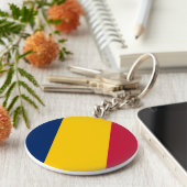 Chad Flag Sleutelhanger (Zijkant)