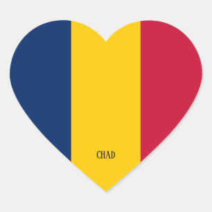 Chad Flag Splendid Patriotic Hart Sticker