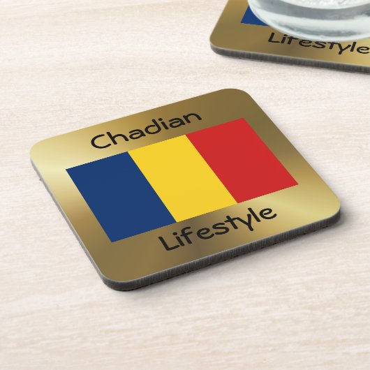 Chad Flag+Text Onderzetter (Linkerzijde)