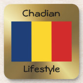 Chad Flag+Text Onderzetter (Voorkant)