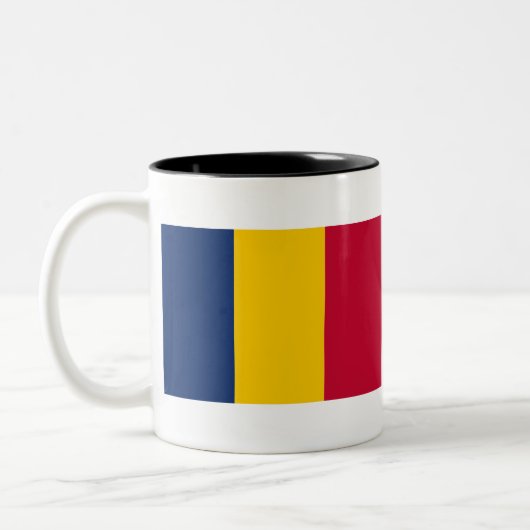 Chad Flag Tweekleurige Koffiemok (Links)