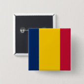 Chad Flag Vierkante Button 5,1 Cm (Voorkant /achterkant)