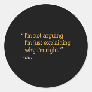 Chad Gift Quote Grappige Verjaardag Gepersonalisee Ronde Sticker