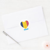 Chad Heart Flag Ronde Sticker (Envelop)