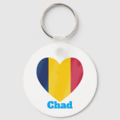 Chad Heart Flag Sleutelhanger (Voorkant)