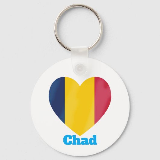 Chad Heart Flag Sleutelhanger (Voorkant)