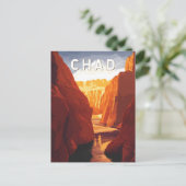 Chad Illustration Travel Art Vintage Briefkaart (Staand voorkant)