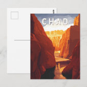 Chad Illustration Travel Art Vintage Briefkaart (Voorkant / Achterkant)
